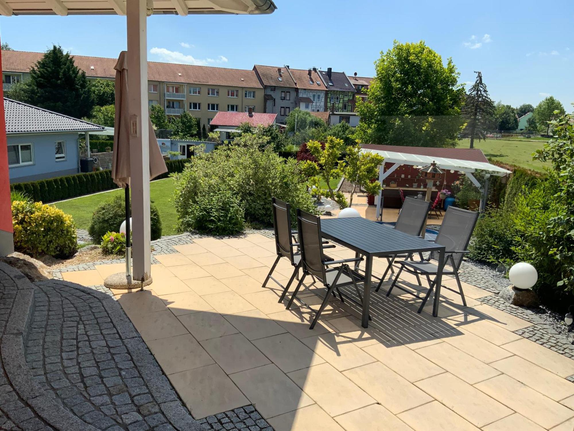 Ferienhaus Luebke, Gartenblick Mühlhausen Kültér fotó