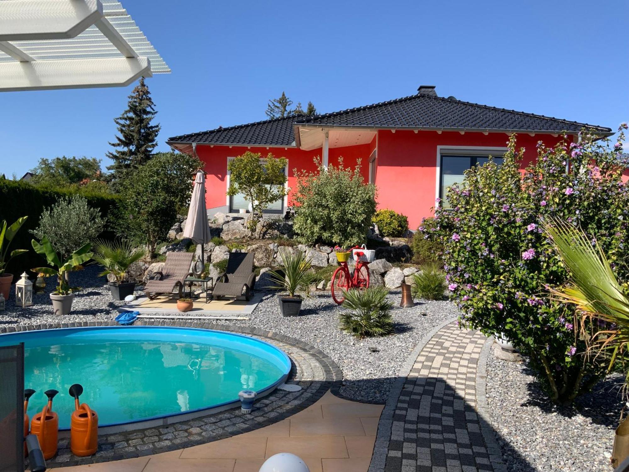 Ferienhaus Luebke, Gartenblick Mühlhausen Kültér fotó